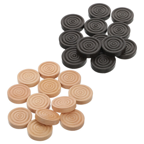 48 Pcs Wooden Round Threaded Chess Pieces For Checkers And Backgammon 2