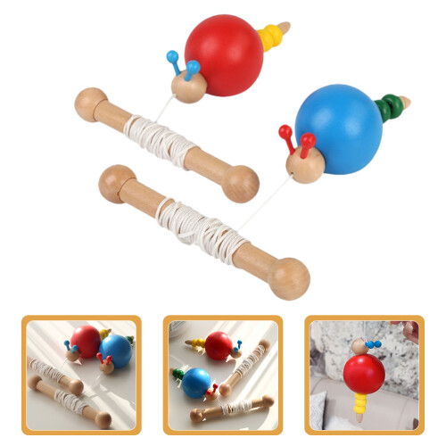 Set Carrellino In Legno Con Corda Per Bambini 2