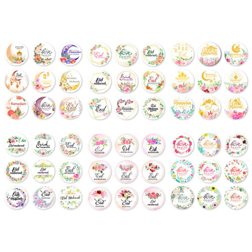 Round Wrapping Label Flower Wrapping Sticker for-Style five 1
