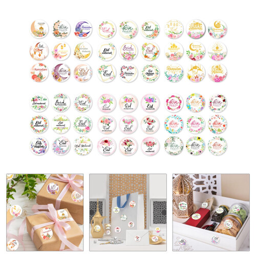 Round Wrapping Label Flower Wrapping Sticker for-Style five 2
