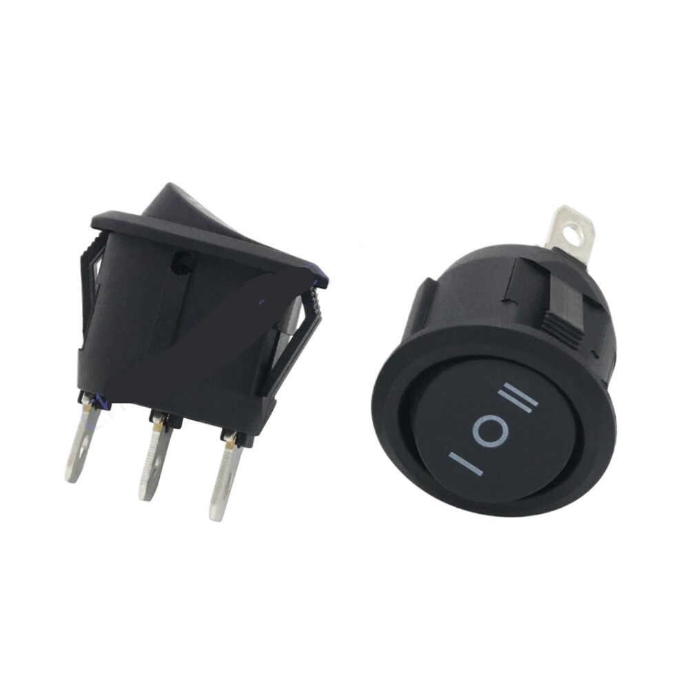3 Pin Round Ac Socket Black 23Mm, 10A/125V & 6A/250V, 3 Gears, 10Pcs 9323874279473