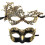 2Pieces Half Face Masquerades Mask Accessory for-golden suit 1