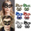 2Pieces Half Face Masquerades Mask Accessory for-golden suit 3