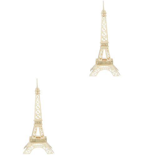 2Sets Zelfbouw 3D Eiffeltoren Beige Kinderspeelgoed 2