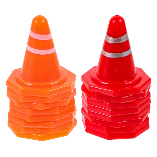 16 Unidades Mini Cones De Tráfego Para Miniatura