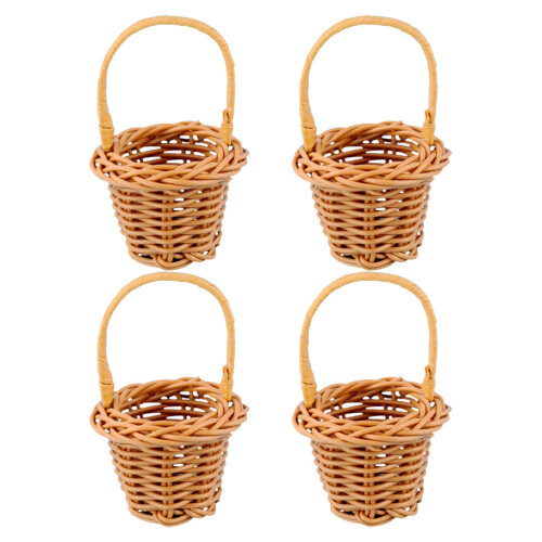 12 Pezzi Tote In Rattan Mini Decorativo