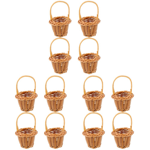 12 Pezzi Tote In Rattan Mini Decorativo 1