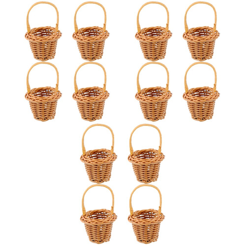 12 Pezzi Tote In Rattan Mini Decorativo 2