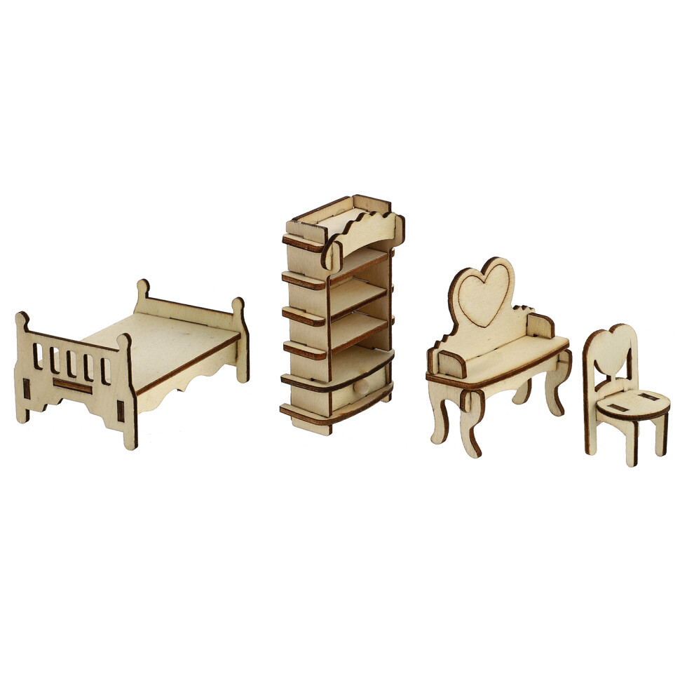 2 Zestawy Mebli Do Domku Lalek, RzemieśLnicza Dla Dzieci-image