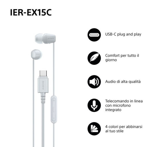 Sony Auriculares in-ear Sony IER-EX15C USB-C Blanco 1