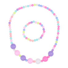 Candyfärgad Halsband Armband Blommönster För Barn (Pärlor)
