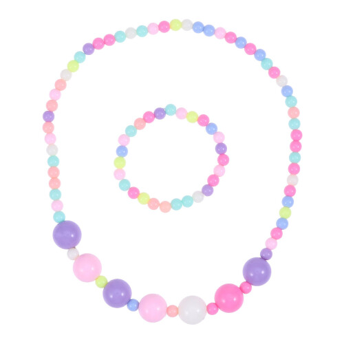 Candyfärgad Halsband Armband Blommönster För Barn (Pärlor)