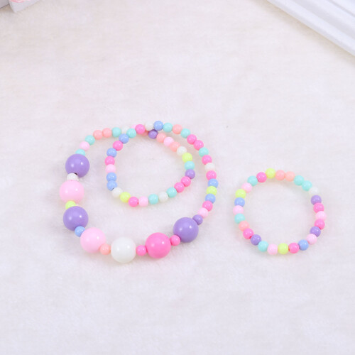 Candyfärgad Halsband Armband Blommönster För Barn (Pärlor) 2