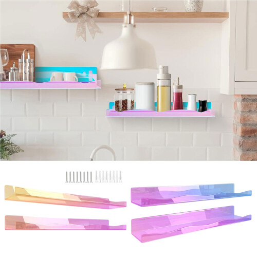 Playful Acrylic Rainbow Shelves Effective Acrylic Floating 1