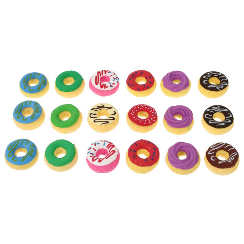 18 Unidades Borrachas De Donuts Decorativas Para Lápis