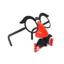 2Pcs Funny Nose Mustache Glasses With Whistle Large Round Frame