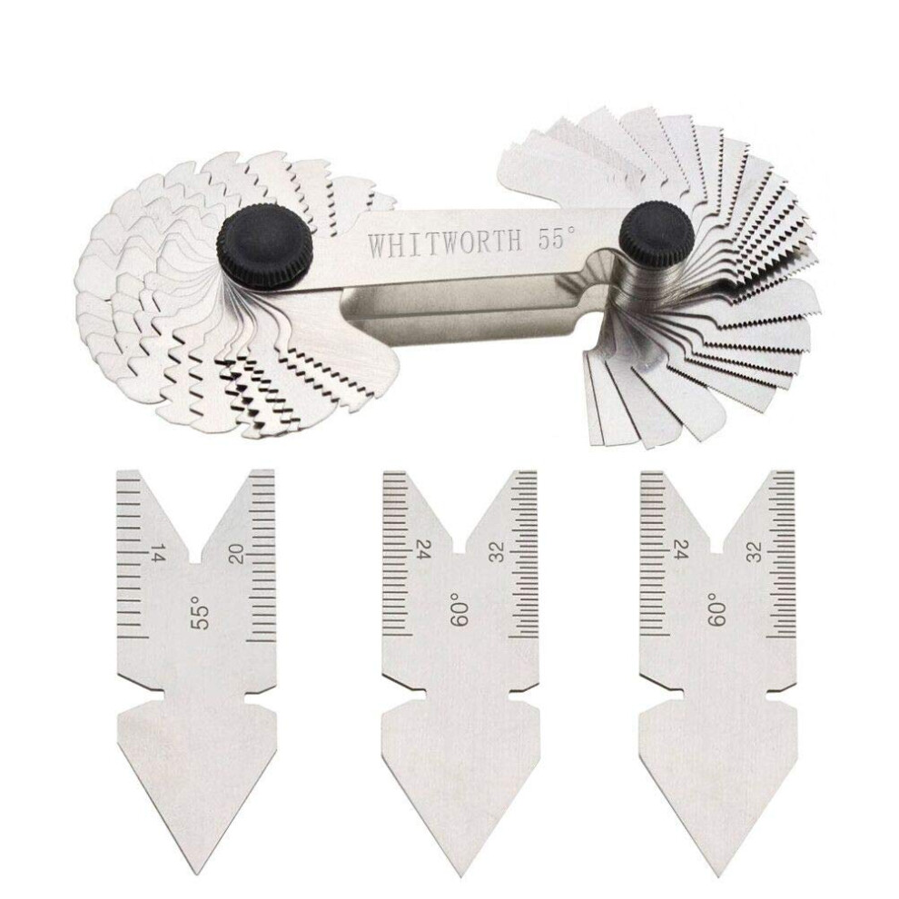 Thread Gauge Professional, Stainless Steel Metric Pitch Gauge For Precise Measurements, Strong Hardness Gauge For Industrial Applications (4 Pieces) 9135470846900