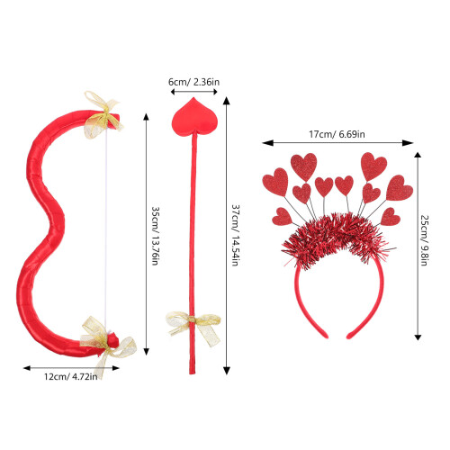 1 Set Av Cupid Båge Huvband För Valentinsdags Kostym 1