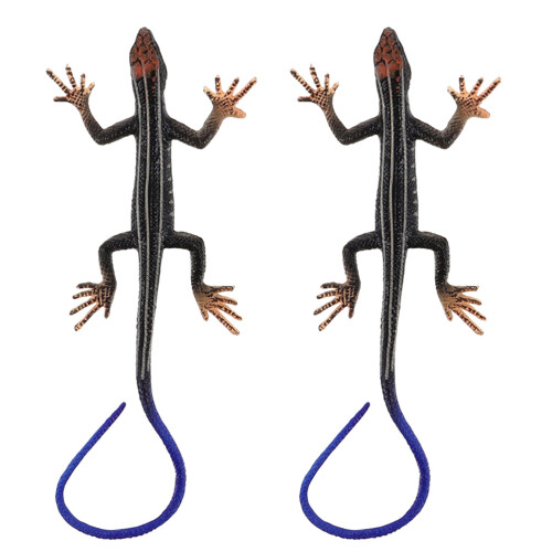 2 Peças De Lagarto Plástico Decoração Brinquedo 2