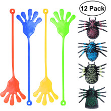 Mini Glitter Plakkerige Handjes En Spin Speelgoed Set Voor Kinderen