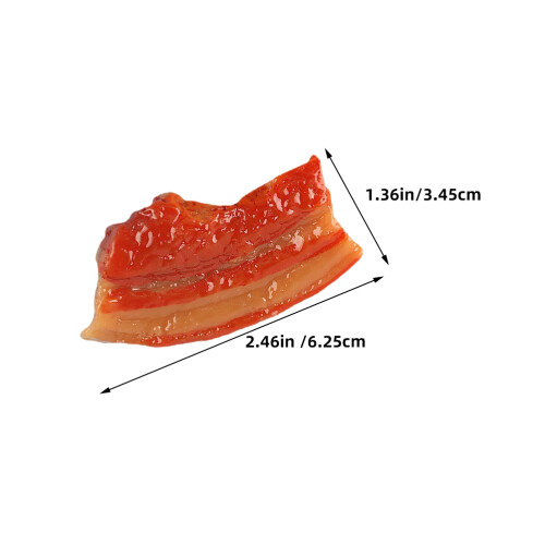 6Pcs Lekplastmatmodeller Simulerad Köttlek Realistiska Minibaconskivor 2