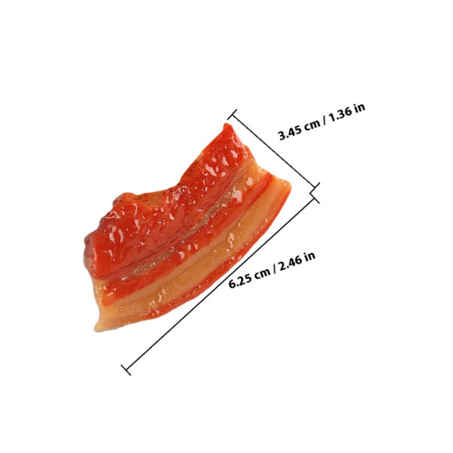 6Pcs Lekplastmatmodeller Simulerad Köttlek Realistiska Minibaconskivor 1