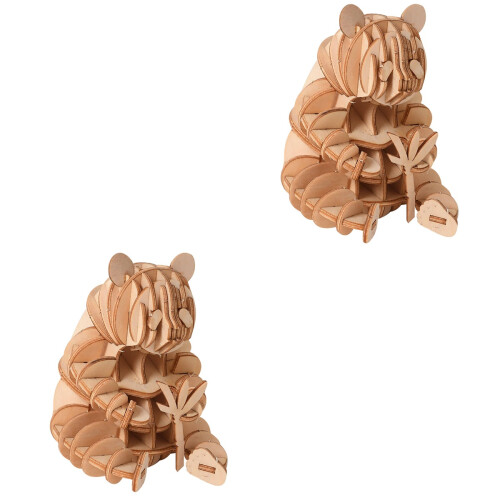 2 Piezas Madera 3D Panda Para Niños 2