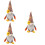 3Pcs Rudolph Decoração De Graças 7