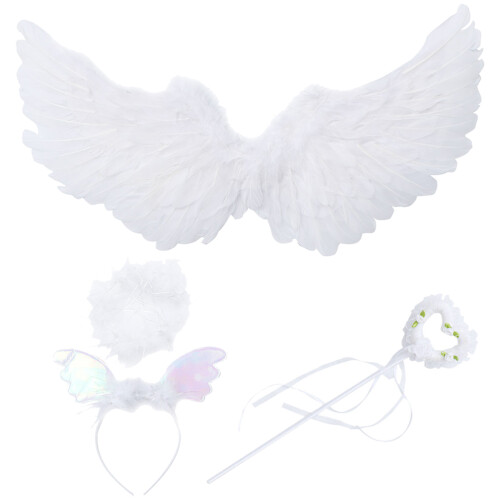 1 Set Fee Vleugels Cosplay Haarband Toverstaf 2