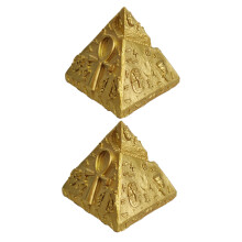 2Stück Ägyptische Pyramide Figur Retro Harz Tischdekoration Ornament