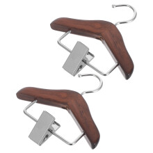 2Stk Puppenkleiderbügel Holz Mit Rutschfestem Clip