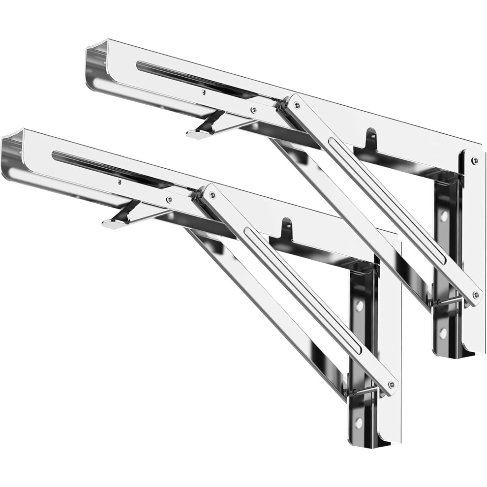 Foldable Brackets For Diy Projects, Easy Installation With Expansion Tubes Included, Sturdy Construction Supports Up To 80Kg, Pack Of 2 For Workshops 9060116761777