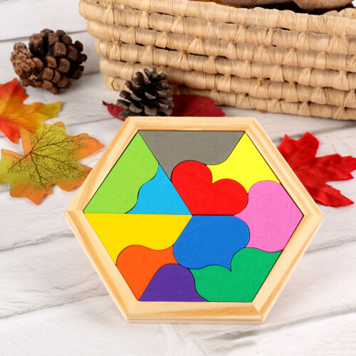 De De Madera Hexagonal Geométrico Para Niños 2