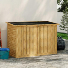 6.58 x 3.05FT Cedar Wooden Bicycle & Trash Bin Shed - Asphalt Roof, Hydraulic Hinges, Steel Locking Door