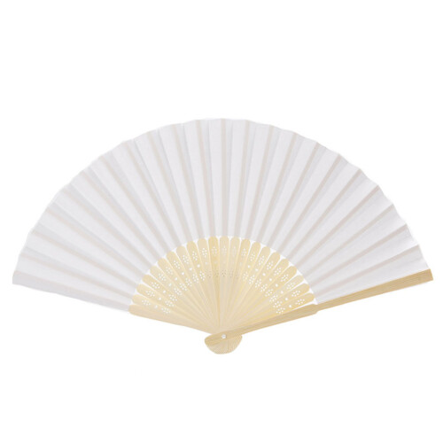 12 Stks Witte Vouwende Handventilator Kinderfeestcadeau Diy 2