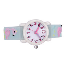 1 3D Kinderhorloge Waterdicht Flamingo Patroon Lichtblauw