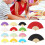 12 Stks Witte Vouwende Handventilator Kinderfeestcadeau Diy 10