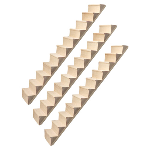 12 Stuks 1:12 Miniatuurtrappen Pre-Geassembleerd Leuning