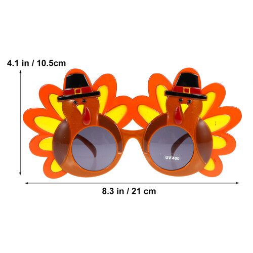 2 Pcs Creative Turkey Glasses For Thanksgiving Costume Party 1