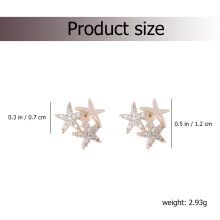 1Paar Goldene Stern Ohrstecker Für Frauen Langlebig Chic