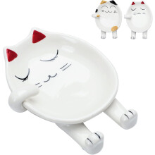 Onderhoudsvriendelijke keramische lepelhouder met schattig kattendesign voor veelzijdig gebruik, die de keukeninrichting verfraait.