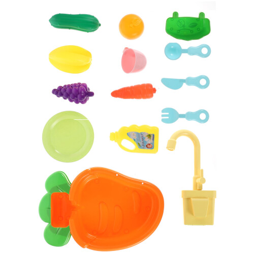 1 Set Geschirr Spielset Spüle Mit Und Gemüse Spielzeug 2