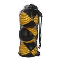 3 Unidades Bolas Poliuretano con Bolsa Malla Amarillo Negro