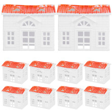 10Stk Weiße Kunststoff Villa Modell Ornament Für Mikrolandschaft