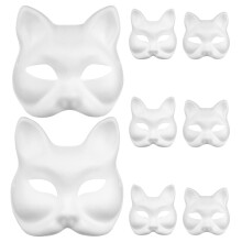 32 Diy Unbemalte Weiße Papier Tiermasken Für