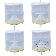 4Pcs Reusable Hanging Fly Catchers With Pots Waterproof Outdoor Insect Traps For Farm Garden Restaurant White Vertical Cage