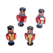 4 Unidades Mini Tambores De Madera Decoración Accesorio Miniatura