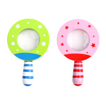 Wood Magnifying Glass For Kids Baby Infant Educational Toy Pink