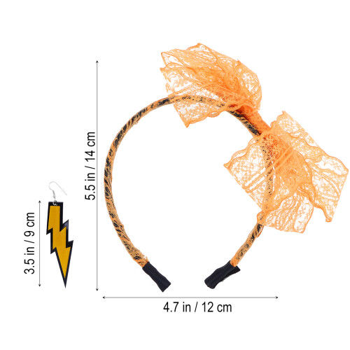 Headband 80, Boucles Fluorescentes, Réseau Orange 1