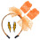 Headband 80, Boucles Fluorescentes, Réseau Orange 4